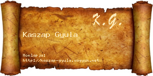 Kaszap Gyula névjegykártya