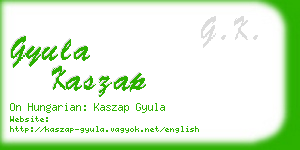 gyula kaszap business card